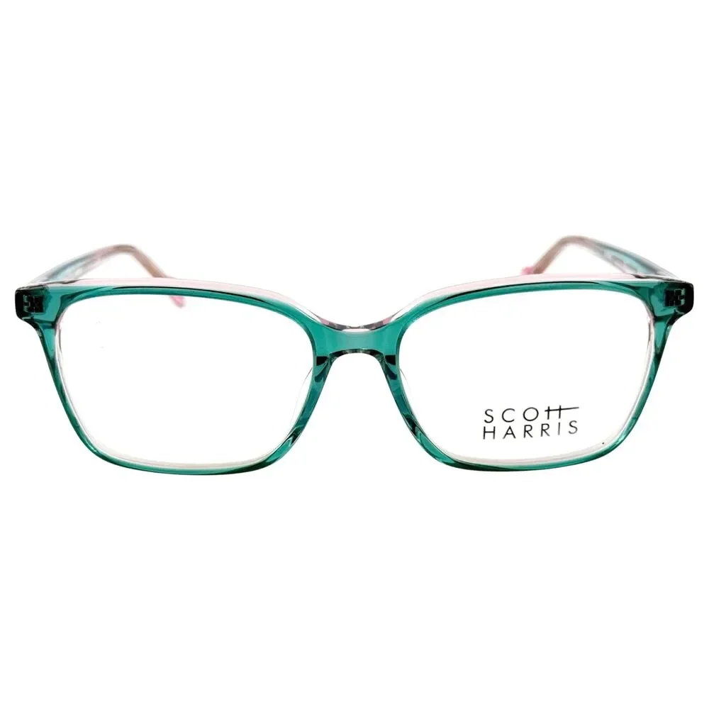 Scott Harris SH792 Womens Plastic Eyeglass Frame C1 Teal Ice Pink 51-15 W Case